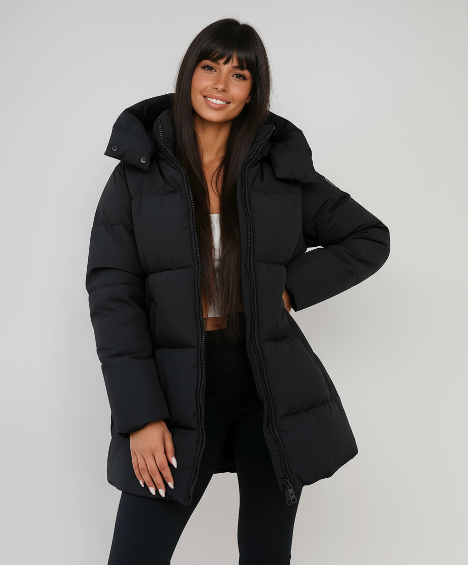 Schwarze Pufferjacke Damen