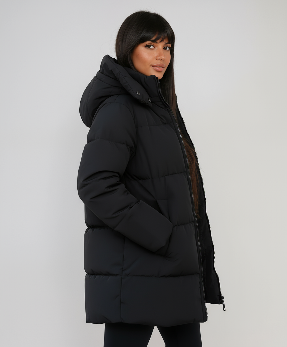 Schwarze Pufferjacke Damen