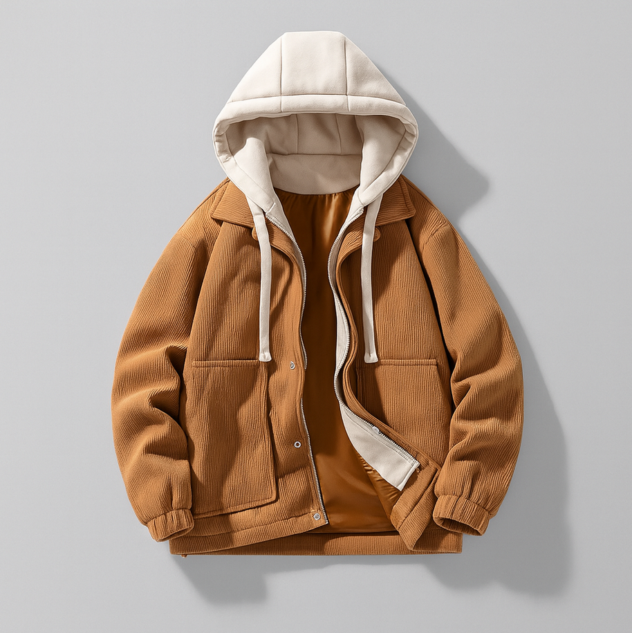 Corduroy Kapuzenjacke für Herren