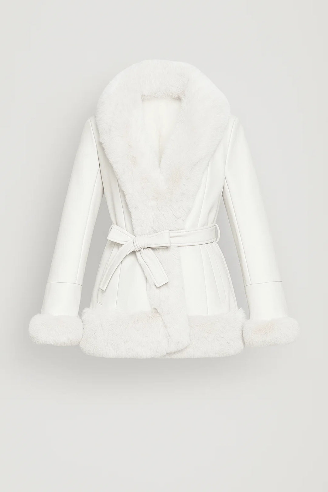 Faux-Fur-Mantel mit Gürtel für Frauen